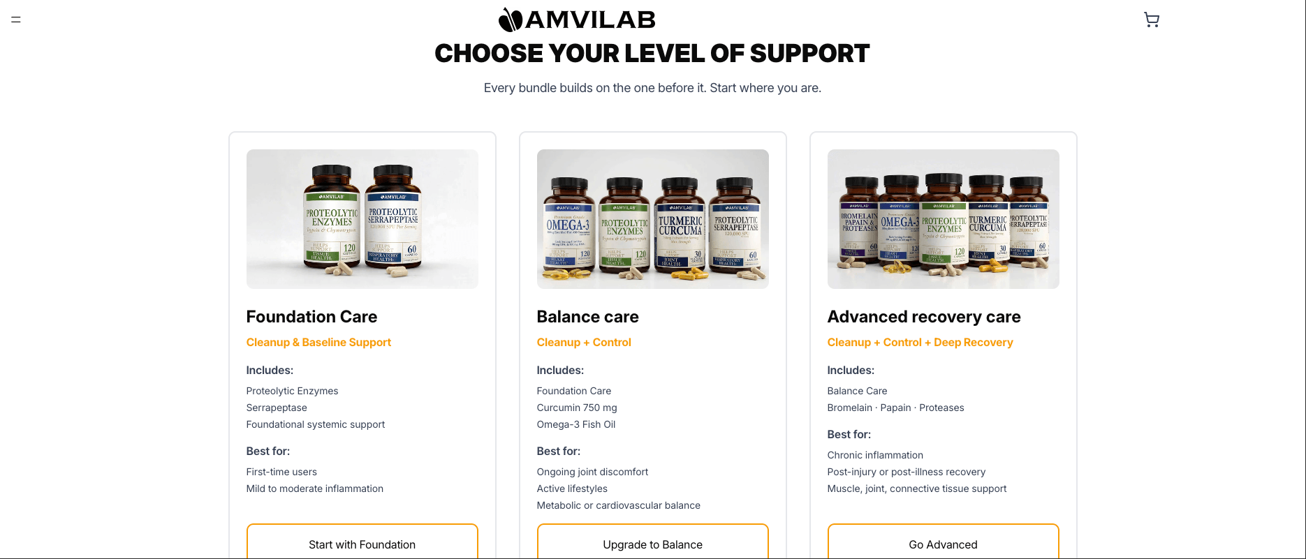 Amvilab store homepage