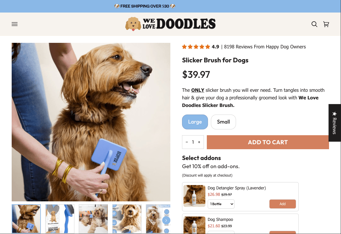 We Love Doodles store homepage