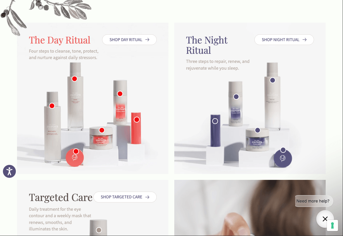 The Nine Aurora store homepage