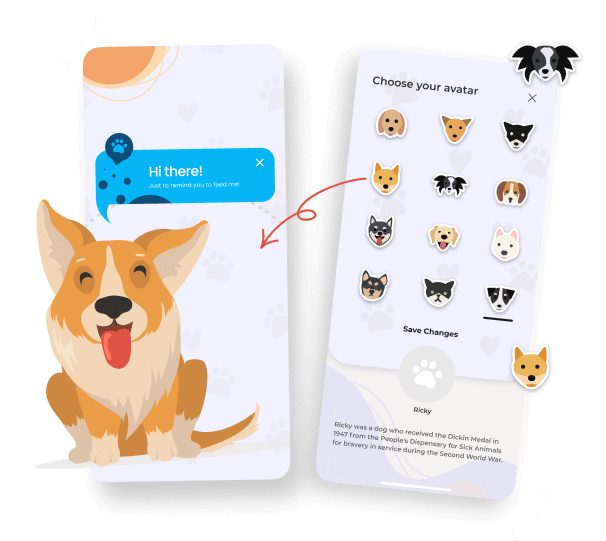 Petshop mobile app with avatars