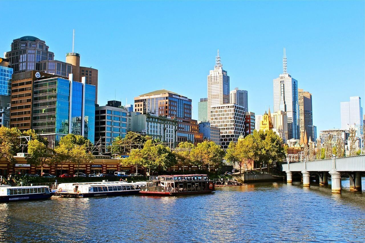 Photo of Melbourne with words Now in Melbourne, symbolizing Byteout Software, an ecommerce development company, entered a new market.