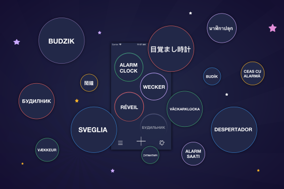 Phrase "alarm clock" translated into many languages