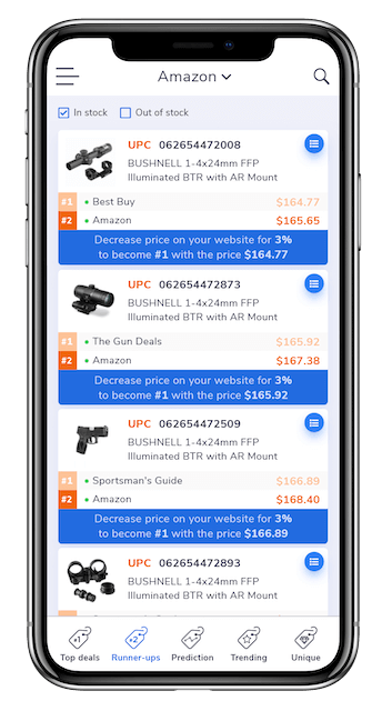 vulcan for dealers website showing product listing phone screenshot