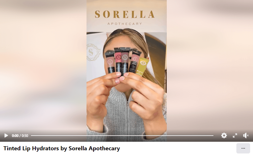 Sorella Apothecary Facebook Video Thumbnail Screenshot
