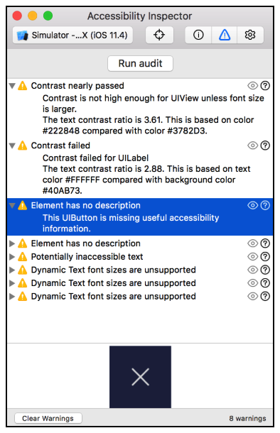 Audit feature in the XCode