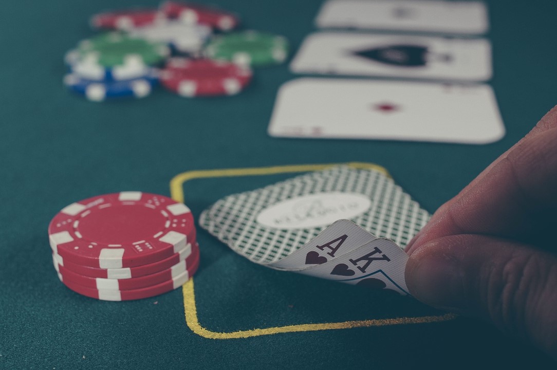 playing cards and poker chips