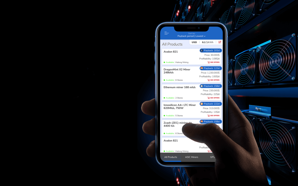 phone screen with cryptominer app